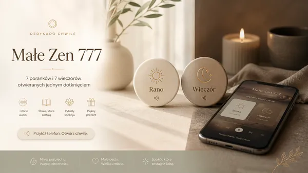 Zestaw fizycznych magnesów NFC/QR Poranek i Wieczór
